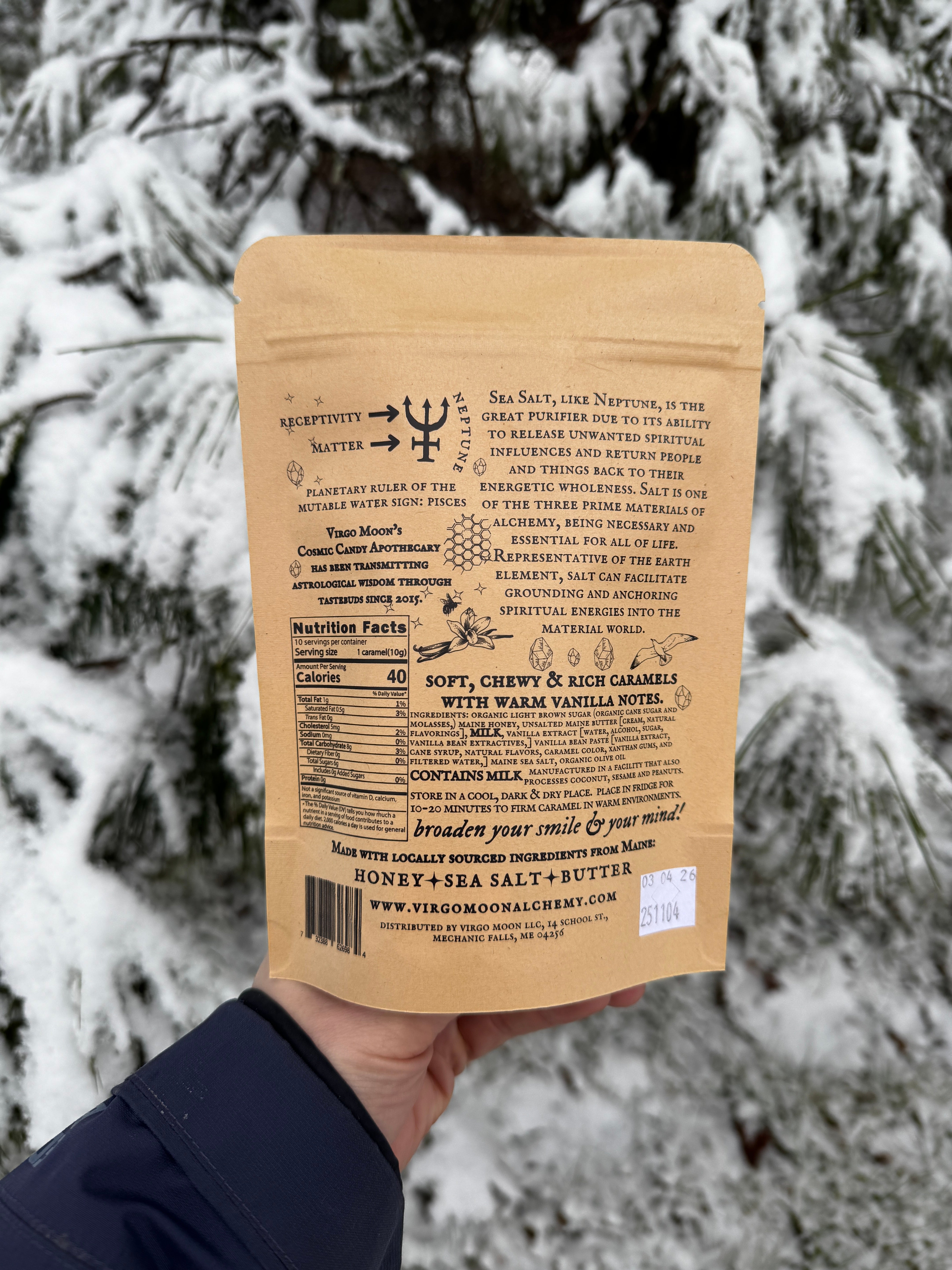 Artisanal Maine Sea Salt & Honey Caramels - Hand-stirred // Hand