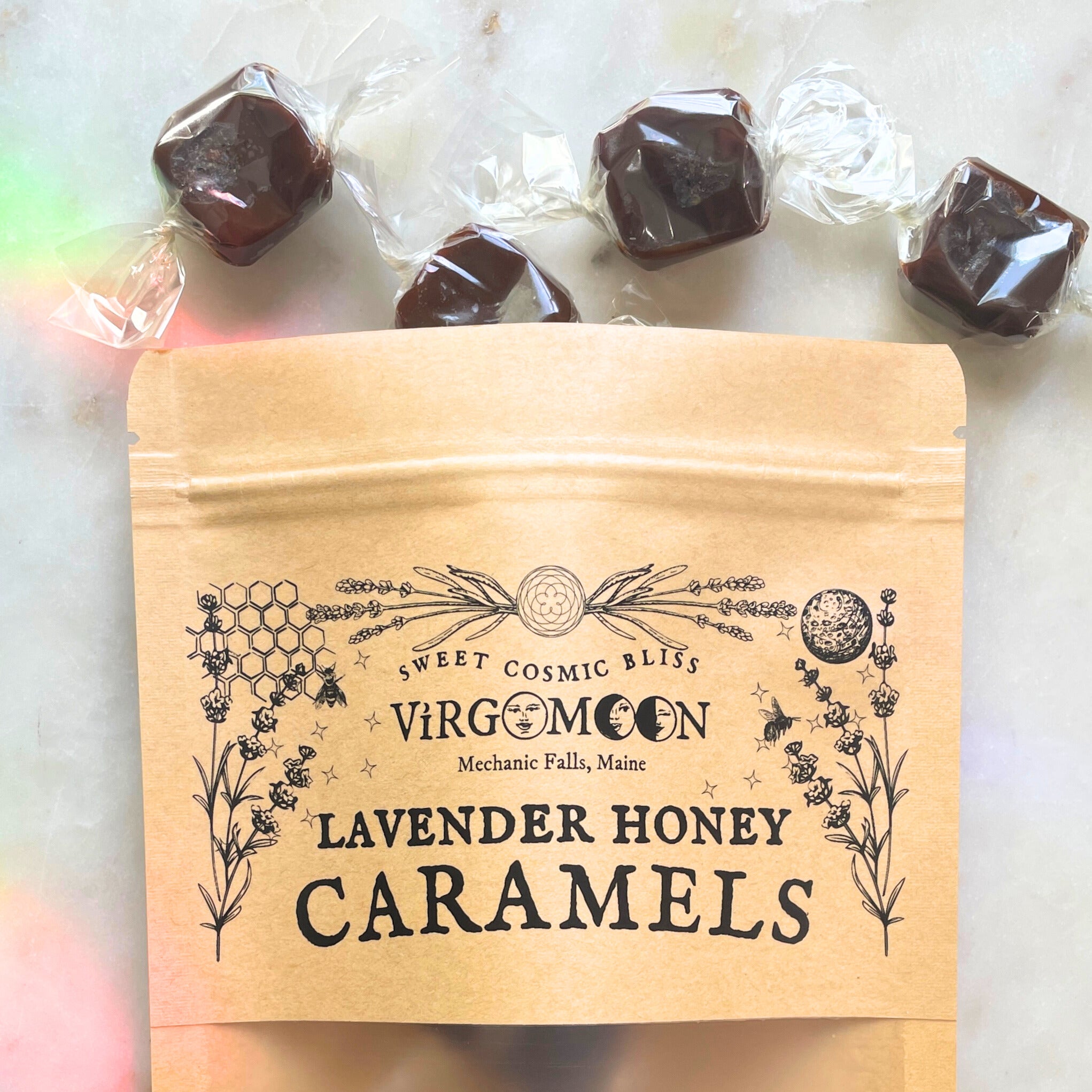 Lavender Honey Caramels - Hand-stirred // Hand-wrapped // Small